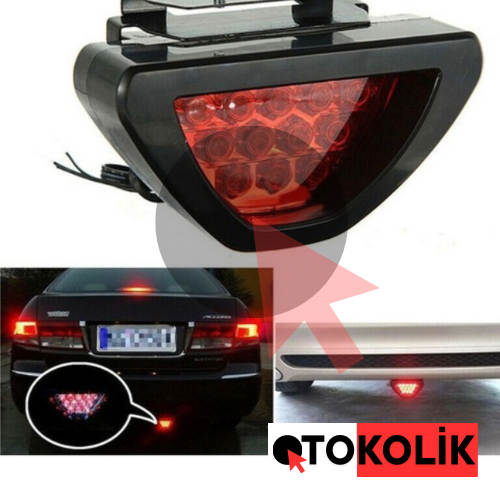FREN LAMBASI F1 ÜÇGEN ÇAKAR KIRMIZI 12V