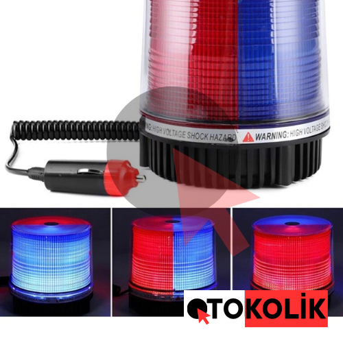 TEPE LAMBASI MIKNATISLI ÇAKAR KIRMIZI-MAVİ