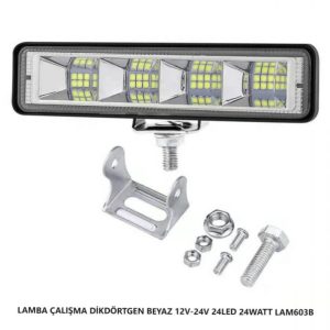 ÇALIŞMA LAMBASI 24 LED DİKDÖRTGEN BEYAZ 12V-24V