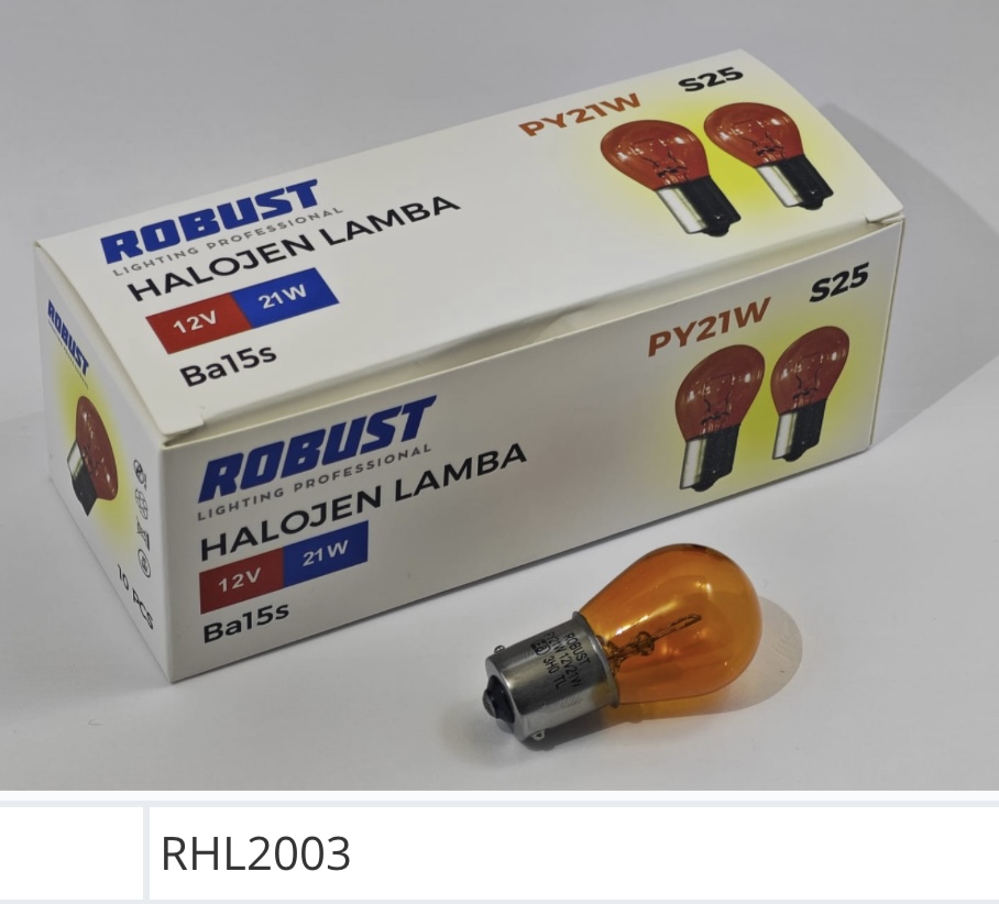 RHL2003 12V 21W 93 AMPÜL DİPLİ TEK FLAMA TURUNCU(AMBER)