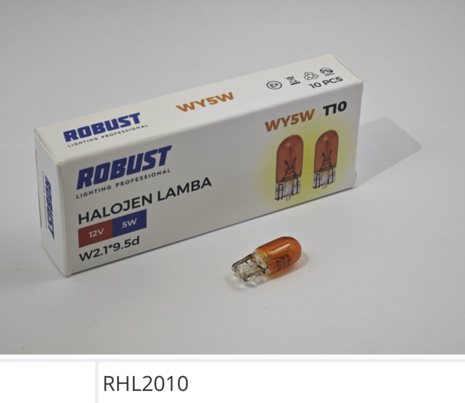 RHL2010 T10 5W BÜYÜK DİPSİZ AMPÜL TURUNCU(AMBER)10LU