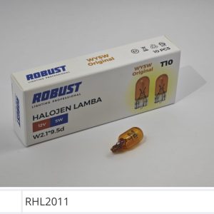 RHL2011 T10 5W BÜYÜK DİPSİZ AMPÜL DOĞAL CAM TURUNCU(AMBER)10LU